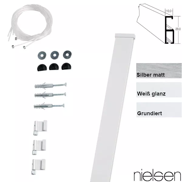Nielsen Galerieschiene Profi 1,5m, incl. Zubehör