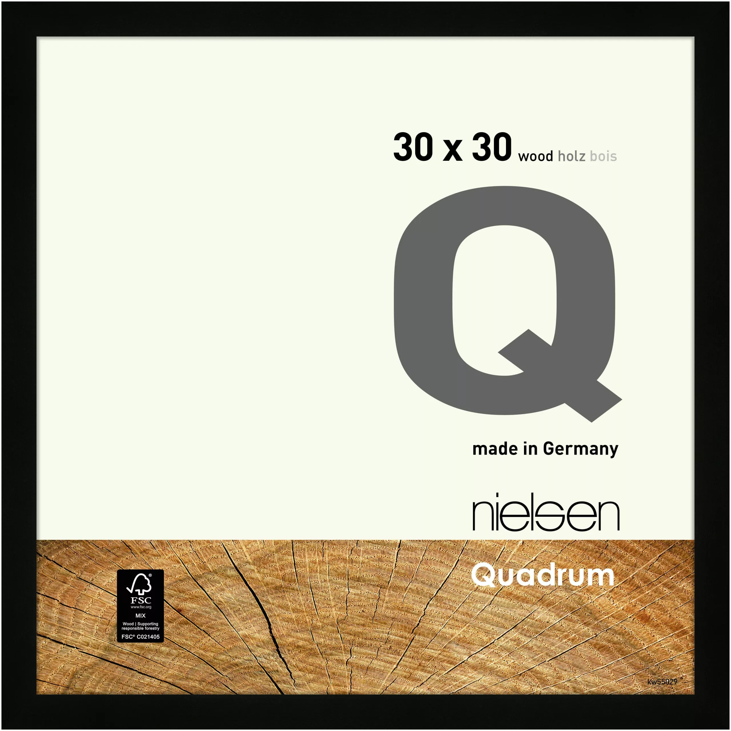FSC Holzrahmen Quadrum 20 Schwarz 30,0x30,0cm