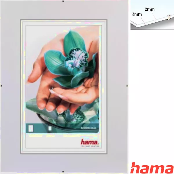Hama Rahmenloser Bildhalter Clip-Fix Normalglas
