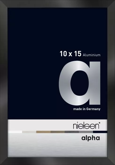 Alpha Alu Wechselrahmen Eloxal Schwarz glanz 10,0x15,0cm Normalglas