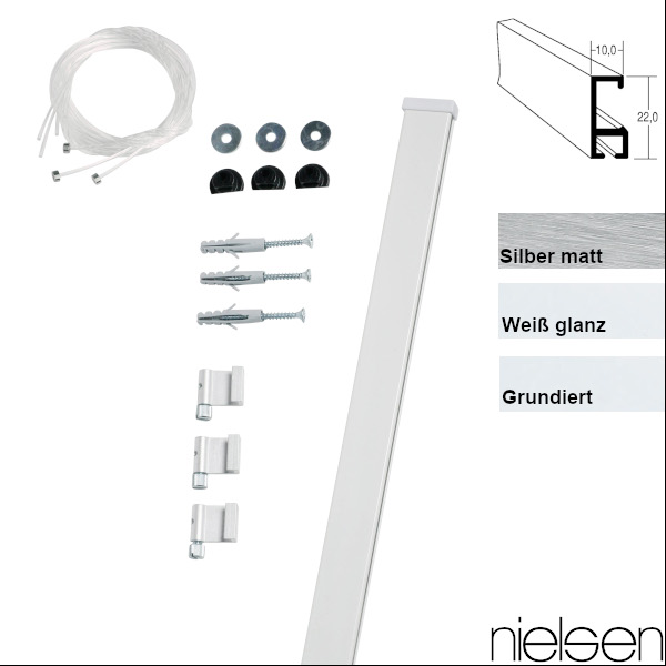 Nielsen Galerieschiene Economy 1,5m, incl. Zubehör Nielsen Galerieschiene Economy 1,5m, incl. Zubehör
