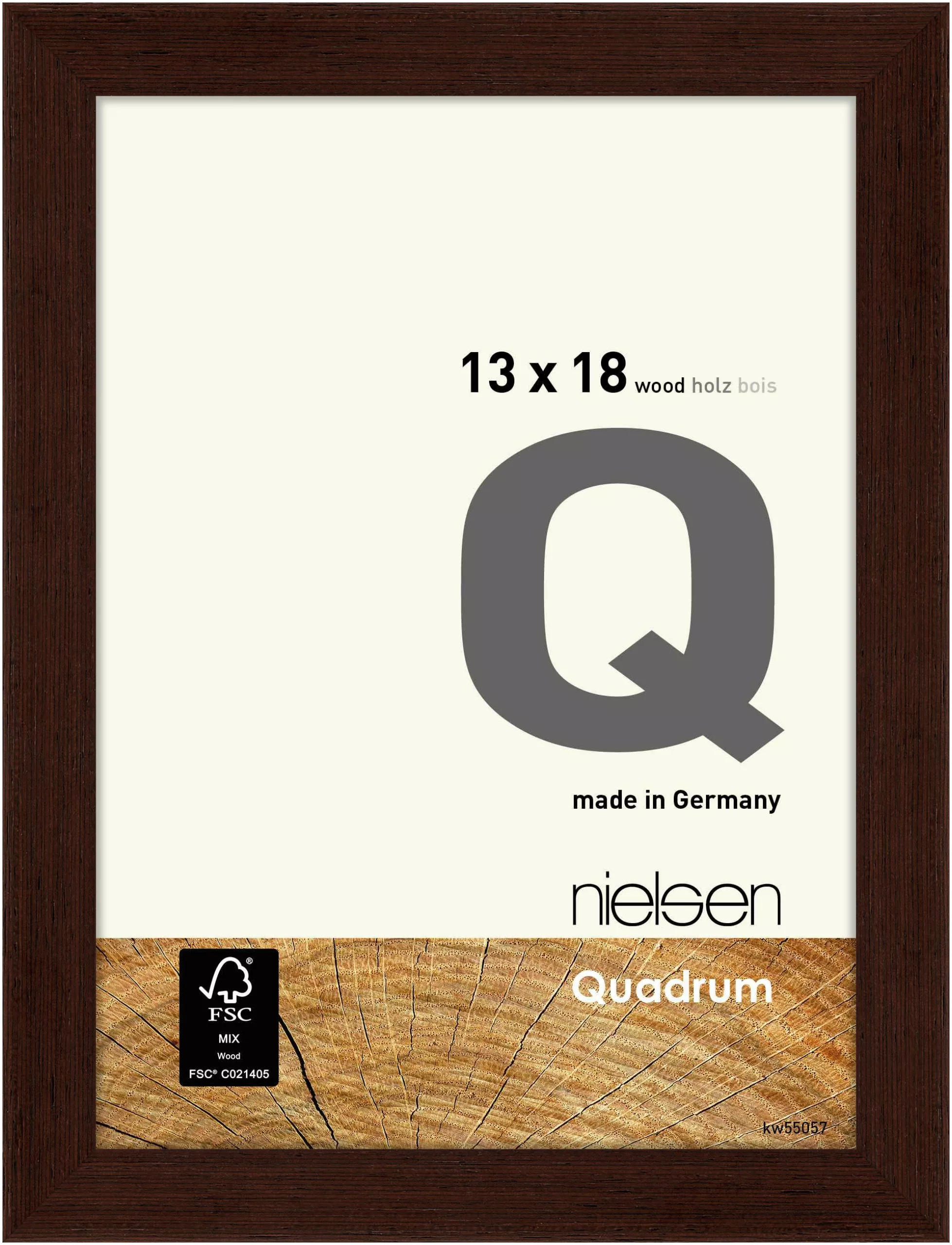 FSC Holzrahmen Quadrum 20 Wengé 13,0x18,0cm