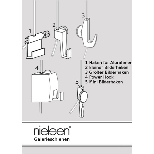 Nielsen Bilderhaken für Galerieleisten