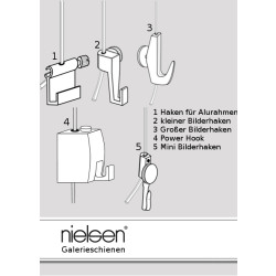 Nielsen Bilderhaken für Galerieleisten