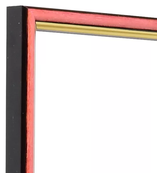 Holz-Bilderrahmen Heidelberg Normalglas rot/gold 9x13 cm